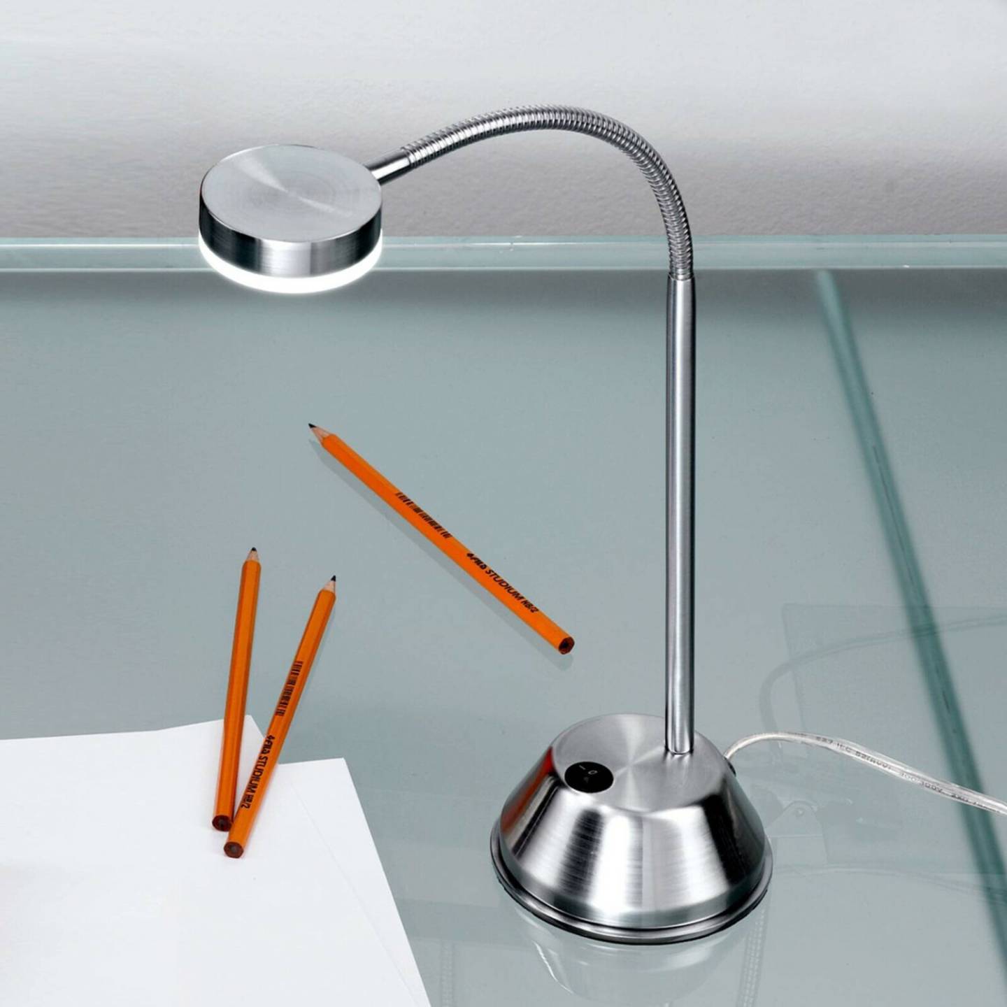 Orion Leuchten Mira LED table lamp, satin nickel Lampade & Lampadari